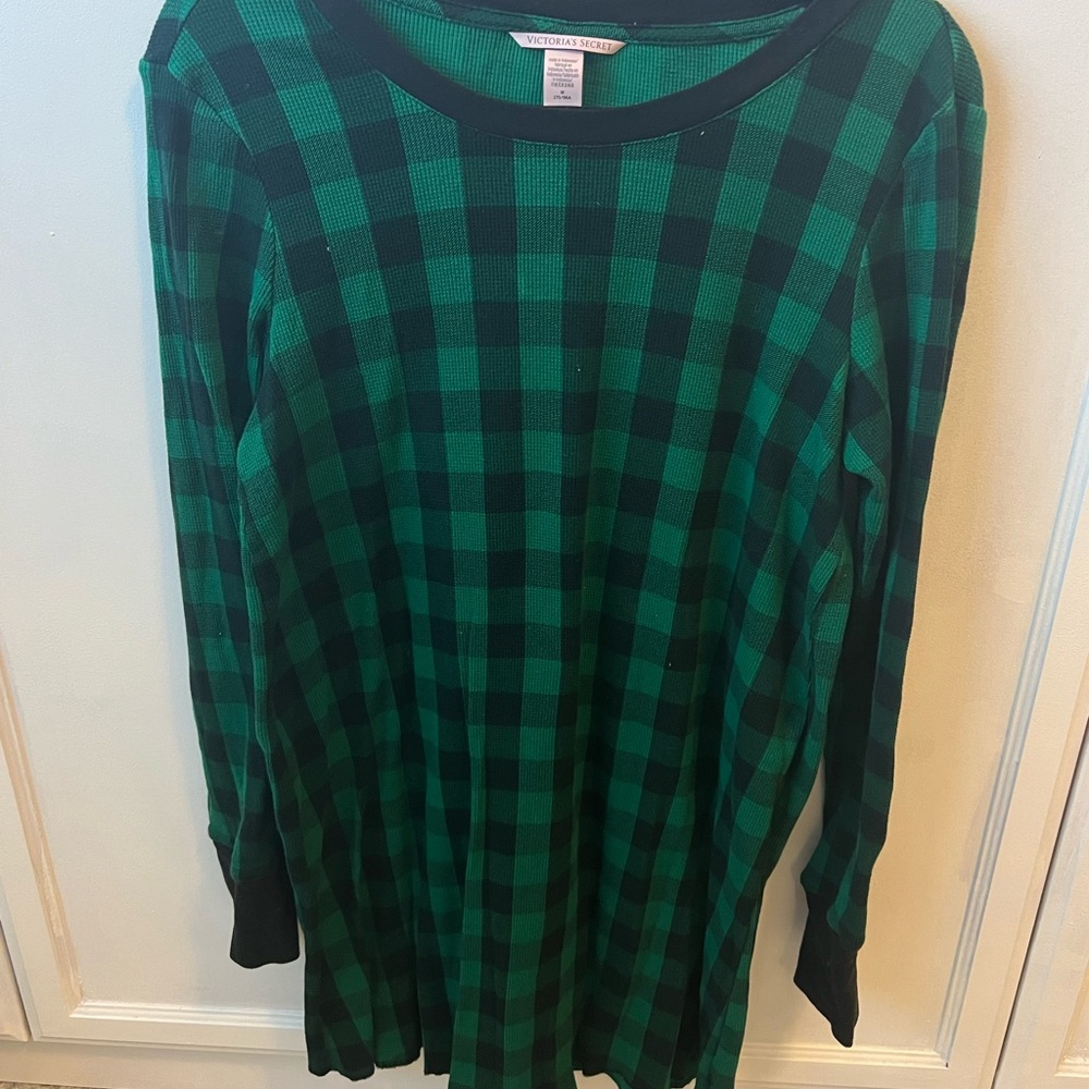 Victoria's Secret Green and Black Plaid Top